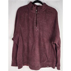 The Black Dog Maroon Half-Zip Pullover Sweatshirt XX Large cotton blend Embroide